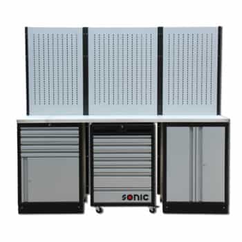 Configuration MSS 26 "/ 34" avec 11 tiroirs avec dessus en acier inoxydable