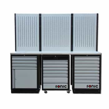Configuration MSS 26 "/ 34" avec 20 tiroirs avec dessus en acier inoxydable