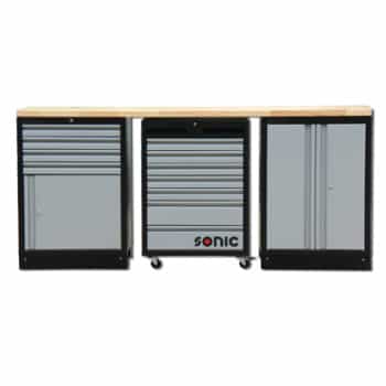 MSS 26 "/ 34" installation basse avec 11 tiroirs avec dessus en bois