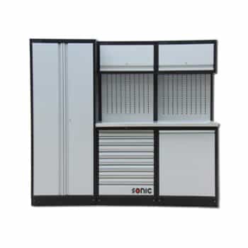 MSS 26 "Armoire à tiroirs et panneau de suspension en acier (acier inoxydable profond)