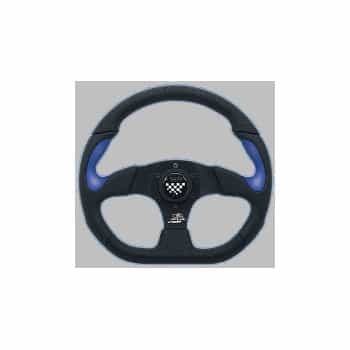 Volant Sport Simoni Racing X2 Poly / Pelle 'Formula' 330mm - Noir / Bleu