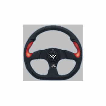 Volant Sport Simoni Racing X2 Poly / Pelle 'Formula' 330mm - Noir / Rouge