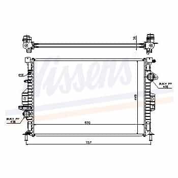 Radiateur, refroidissement du moteur 65615A Nissens