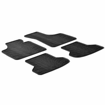 Tapis en caoutchouc pour Audi A3 2012- (T-Design 4 pièces + clips de montage)