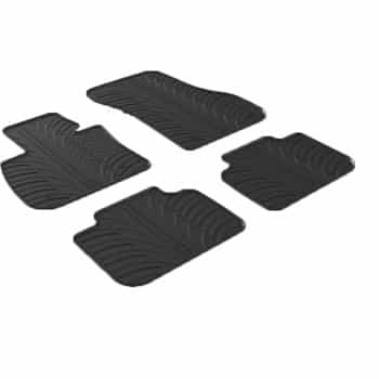Tapis en caoutchouc pour BMW X1 F48 2015- (T-Design 4 pièces + clips de montage)