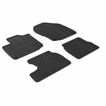 Tapis en caoutchouc pour Honda Civic Diesel 2012- (T-Design 4 pièces + clips de montage)