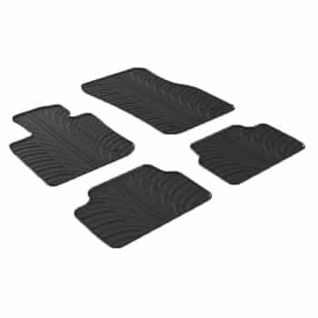 Tapis en caoutchouc adaptés pour Mini F55 5 portes 2014- (T-Design 4 pièces + clips de montage)