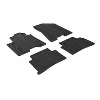 Tapis en caoutchouc adaptés pour Kia Sportage IV 2016- (T-Design 4 pièces + clips de montage)