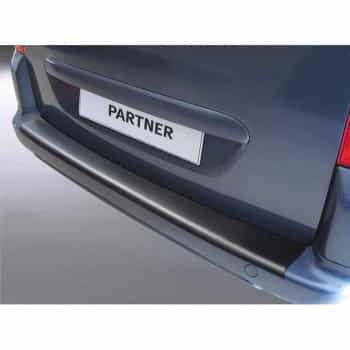 Protection de seuil arrière en ABS Peugeot Partner 2008- (pour pare-chocs vaporisés) noir