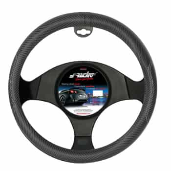 Enjoliveur de volant Simoni Racing en acier inoxydable Nero - 37-39cm - Aspect carbone noir