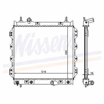 Radiateur, refroidissement du moteur 61002 Nissens