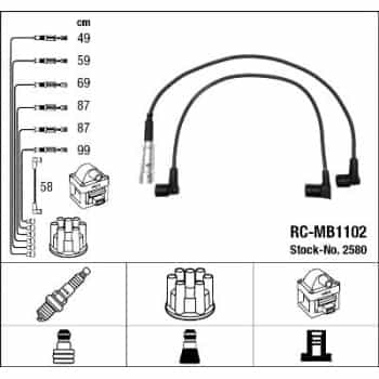 Kit de câbles d'allumage 2580 NGK