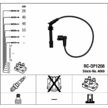 Kit de câbles d'allumage 4069 NGK