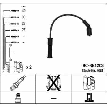 Kit de câbles d'allumage 4081 NGK