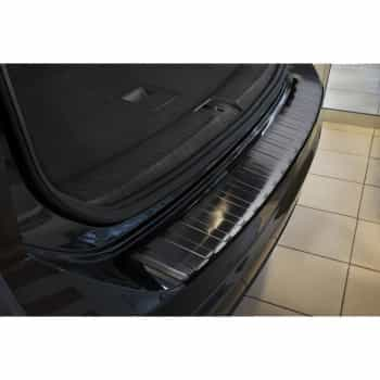 Protection de seuil arrière inox noir Volkswagen Touran II 2015- 'Ribs'