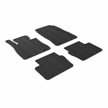 Tapis en caoutchouc pour Mazda 2 11/2014- (T-Design 4 pièces + clips de montage)