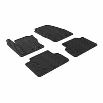 Tapis en caoutchouc adaptés pour Ford C-Max 2015- (T-Design 4 pièces + clips de montage)