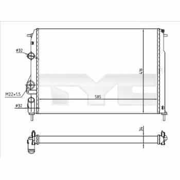 Radiateur, refroidissement du moteur 728-0055-R TYC