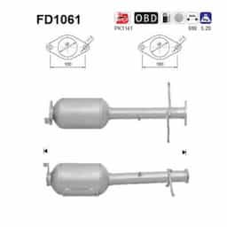 Filtre à particules / à suie, échappement FD1061 AS