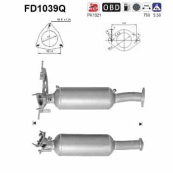Filtre à particules / à suie, échappement FD1039Q AS
