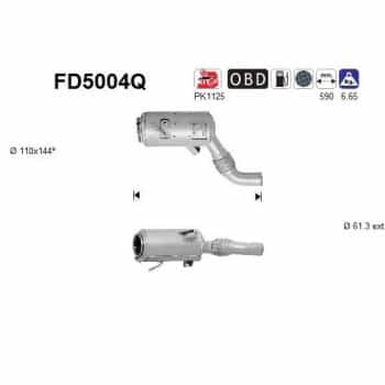 Filtre à particules / à suie, échappement FD5004Q AS
