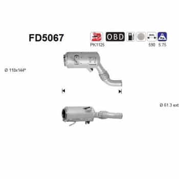 Filtre à particules / à suie, échappement FD5067 AS