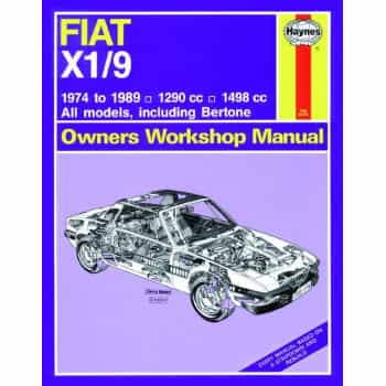 Haynes Manuel d'atelier Fiat X1 / 9 (1974-1989) réimpression classique