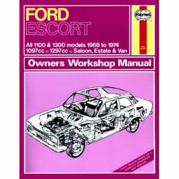 Haynes Manuel d’atelier Ford Escort Mk I 1100 & 1300 (1968-1974) classique réimpression
