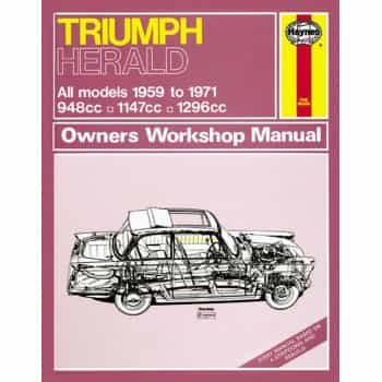 Haynes Workshop manual Triumph Herald (1959 - 1971) réimpression classique