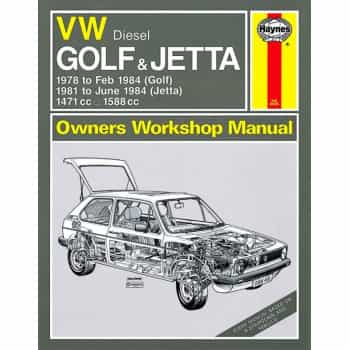 Haynes Manuel d’atelier VW Golf & Jetta Mk 1 Diesel (1978-1984) réimpression classique