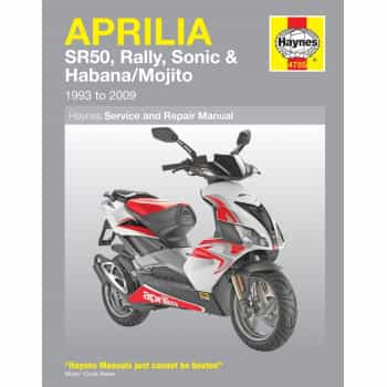 Aprilia SR50, rallye, scooters Sonic et Habana / Mojito (93 - 09)