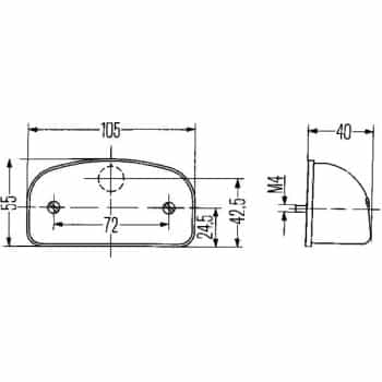 Feu éclaireur de plaque 2KA 001 386-231 Hella