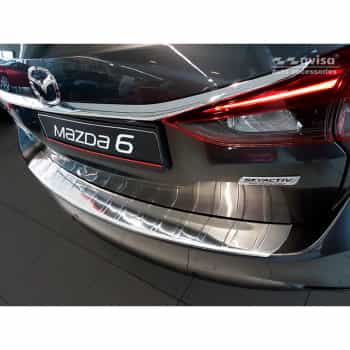 Protection de seuil arrière en inox Mazda 6 III GJ combi 2012- 'Ribs' (Version longue)