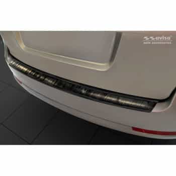 Protection de pare-chocs arrière en acier inoxydable noir Skoda Octavia II Combi 2004-2013 'Ribs'