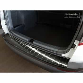 Protection de seuil arrière inox noir Skoda Karoq 2017- 'Ribs'