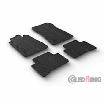Tapis en caoutchouc adaptés pour Mercedes Classe C W202 1993-2000 (T-Design 4 pièces + clips de montage)