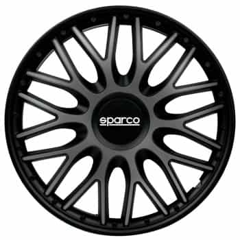 Jeu de 4 enjoliveurs Sparco Roma 15 pouces gris / noir