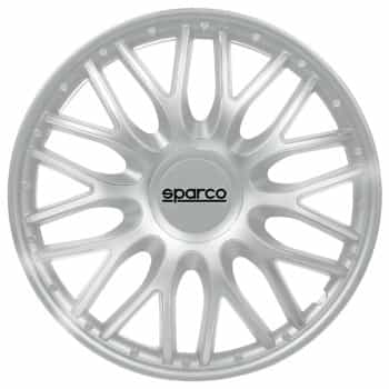Jeu de 4 enjoliveurs Sparco Roma 16 pouces argent