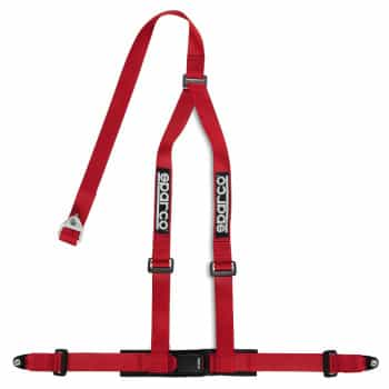 Ceinture sport 3 points Sparco - Rouge - avec vis (E-Mark)