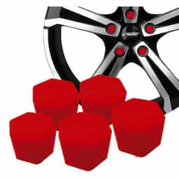 Simoni Racing Caches Écrous de Roue Soft Sil - 17mm - Rouge - Lot de 20 pièces