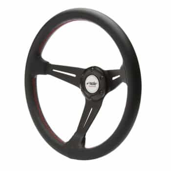 Volant Sport Simoni Racing Classe 350mm - Cuir Noir + surpiqure Rouge (Deep Dish - 60mm)