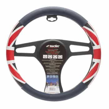 Couvre Volant Simoni Racing Drapeau UK Similicuir Bleu/Rouge/Blanc