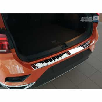 Protection de pare-chocs arrière en acier inoxydable chromé Volkswagen T-Roc 11 / 2017- 'Ribs'