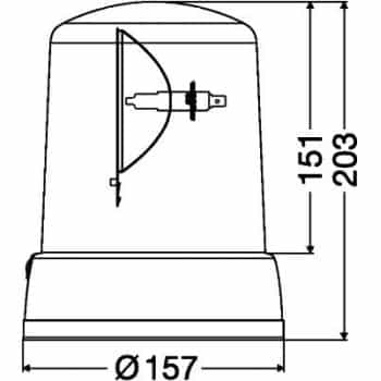Zwaailamp KL7000 24V blauw  magnetisch