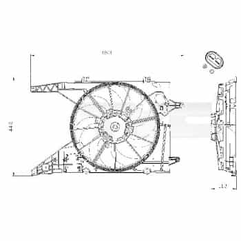 Ventilateur, refroidissement du moteur 828-0002 TYC