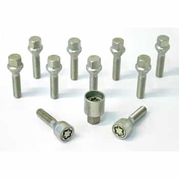 H&R Jeu de boulons de roue coniques M12x1,50 - Longueur 28mm - 10 pièces - avec blocages de roue