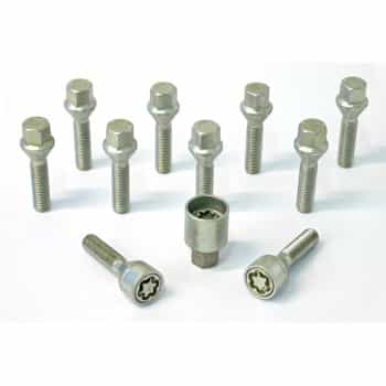 H&R Jeu de boulons de roue coniques M12x1,50 - Longueur 30mm - 10 pièces - avec blocages de roue