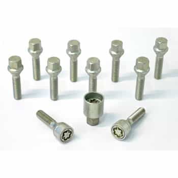 H&R Jeu de boulons de roue coniques M12x1,50 - Longueur 45mm - 10 pièces - avec blocages de roue