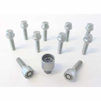 Jeu de boulons de roue H&R Bolconic R12 M12x1,50 - Longueur 45 mm - 10 pièces (par exemple Mercedes) - avec antivol