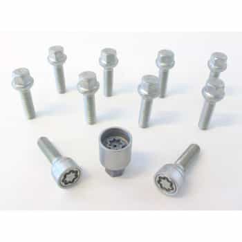 Jeu de boulons de roue H&R Bolconic R12 M12x1,50 - Longueur 50 mm - 10 pièces (par exemple Mercedes) - avec antivol